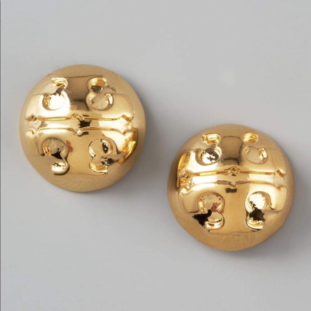 TORY BURCH Domed logo stud earrings
